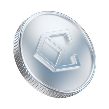 Silver Ethena ENA Cryptocurrency Coin 3D Render Illustration
