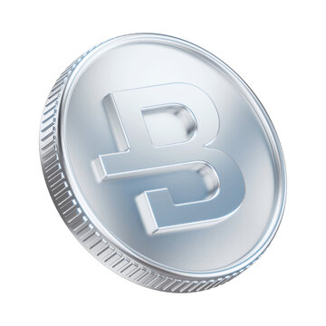 Silver Bytecoin BCN Cryptocurrency Coin 3D Render Illustration
