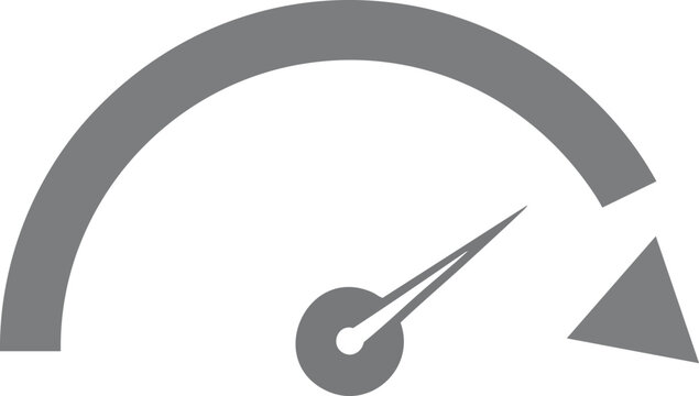 Minimalist speedometer or tachometer gauge icon graphic design