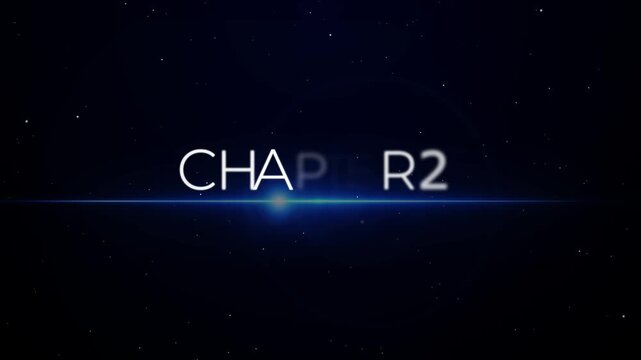 Chapter 1 to 5 Cinematic Text Title Reveal Animation with Glowing Light Effect