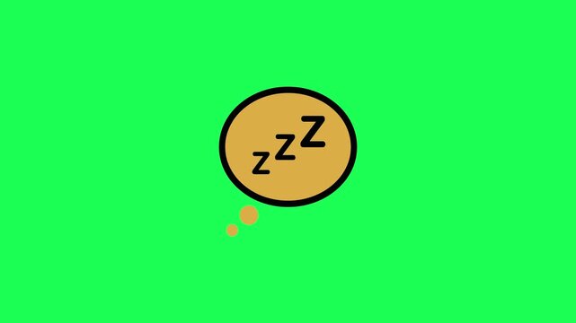 Sleep bubble icon with zzz letters on a green background