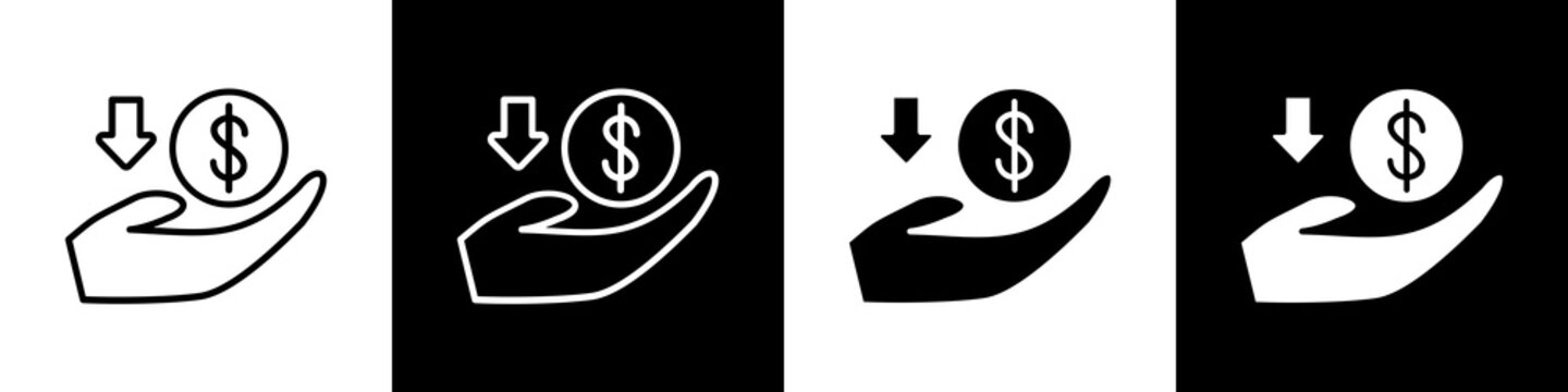 Poverty black and white icon design concept
