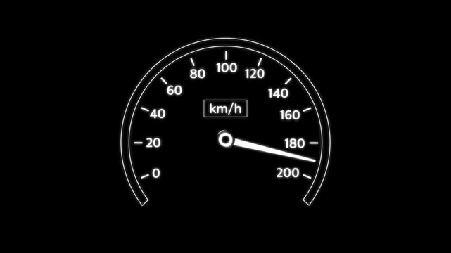 Minimalist Car Speedometer Gauge Animation with Moving Needle