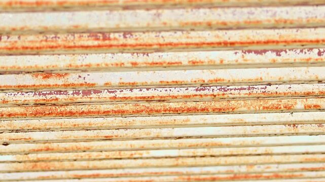 series of pipes rusted by the sun