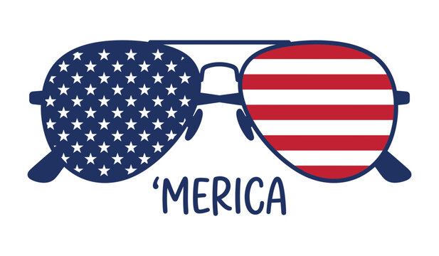 Merica sunglasses with stars and stripes pattern for summer celebrations.