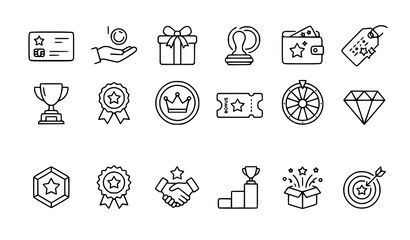Fototapeta premium Truck Logistics and Transportation Line Icons Set with Editable Stroke