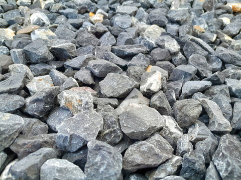 Gray Crushed Stone Gravel Texture for Construction and Landscape Background