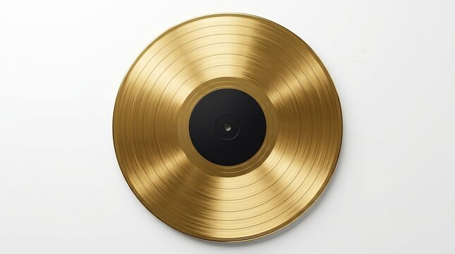 Shiny gold vinyl record representing musical excellence and achievement