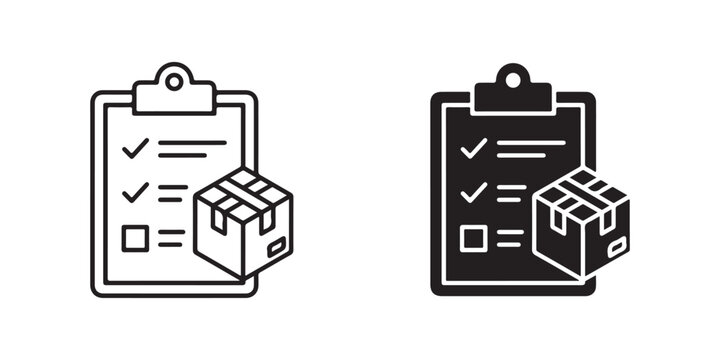 checklist clipart icons with delivery box symbols for inventory management and order processing tasks