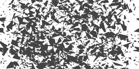 Fototapeta premium Fragmented Chaos: A dynamic abstract composition of shattered geometric shapes in varying shades of gray, creating a sense of explosion and disintegration.