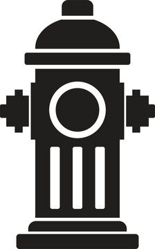 Fire hydrant silhouette on a white background simple vector illustration of emergency equipment