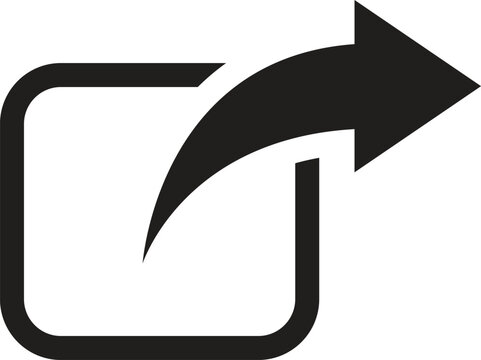 Black share icon on white background a simple symbol for sending or exporting