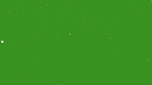 snowfall effect on green screen. realistic falling snowflakes with natural movement, isolated winter particles and transparent alpha background. seamless 4k video.