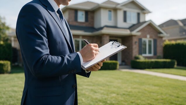 Real Estate Agent Conducting a Professional Home Inspection for a Potential Property Purchase