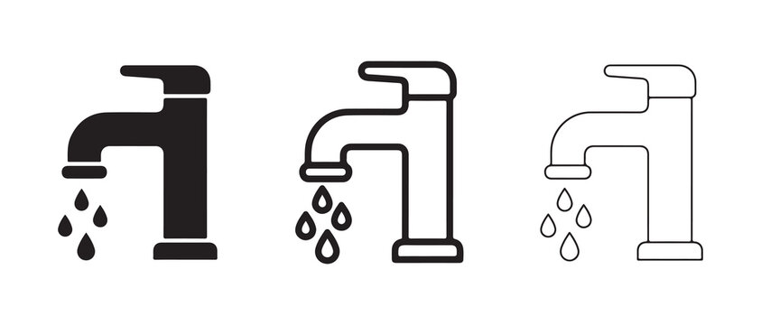 faucet styles leaking water droplets isolated on transparent background for graphic design use