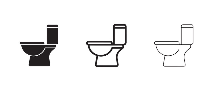 toilet icons in simple line art design for digital and print use