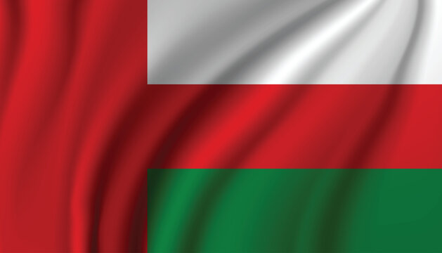 Oman National Flag Waving Vector