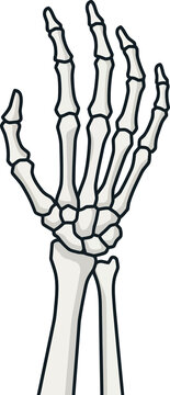 Creepy skeleton hand vector icon, Halloween decorative element design