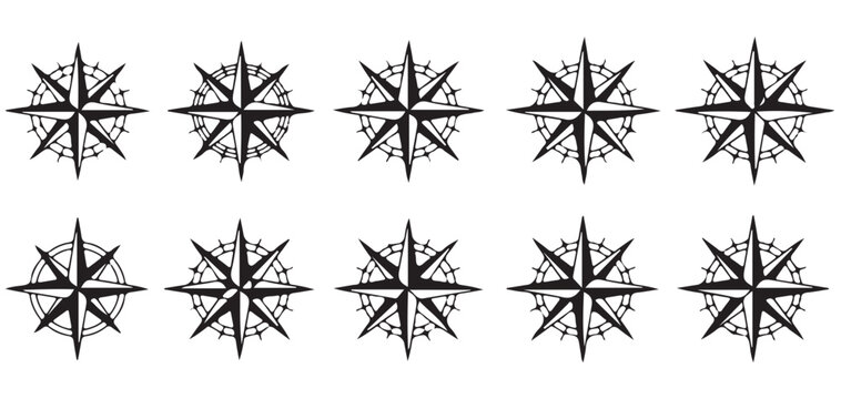 PriNautical compass rose star pattern background vector illustrator eps10
