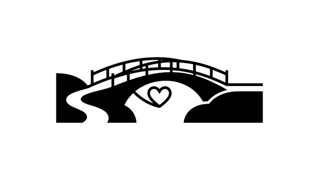 Minimalist Bridge Symbol With Heart Shape