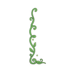 A delicate green vine gracefully twists into an elegant corner border © Pannasa