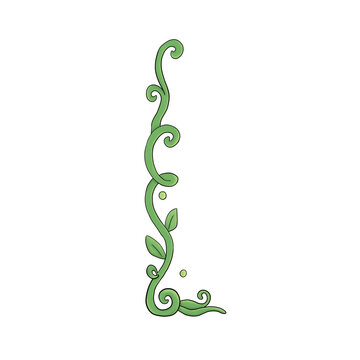 A delicate green vine gracefully twists into an elegant corner border