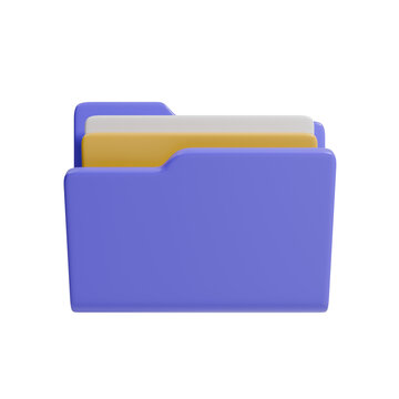 3D Illustration Render Folder for Business and Data Storage Document Archive Icon