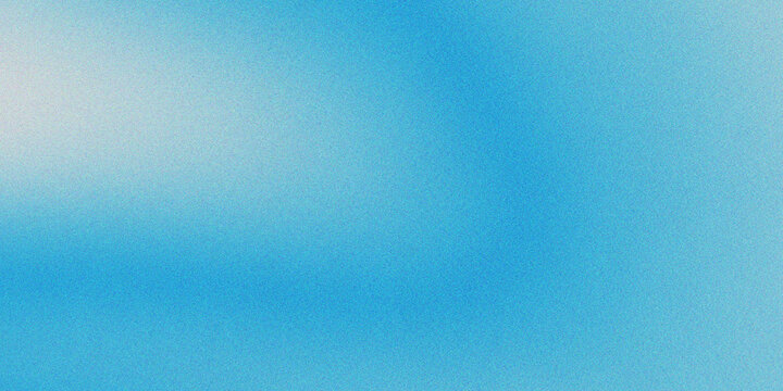Abstract grain light blue gradient background with soft blurred bright white glowing effect creating serene smooth texture design.