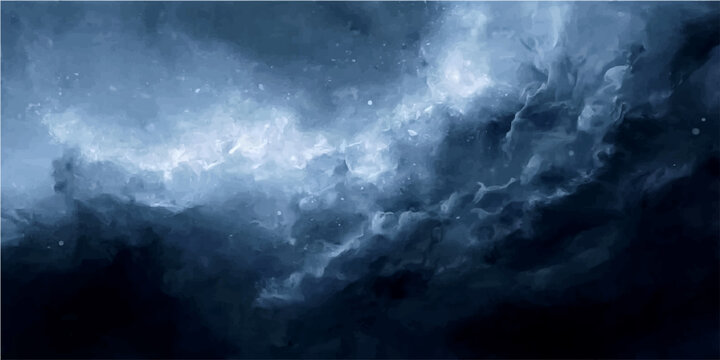 Abstract celestial nebula with star cluster and cosmic cloud formation in deep space with ethereal glow and cosmic dust.