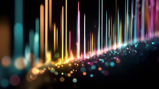 Abstract digital light streaks create a vibrant, energetic, and futuristic display. ..Created with Generative AI, not depicting real subjects.