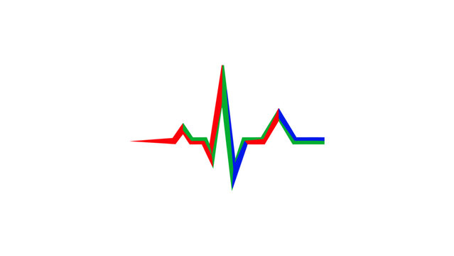 Abstract RGB Heartbeat Pulse Line Icon