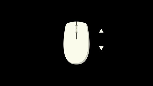 Computer mouse click animation with transparent background and alpha channel for UI interaction design projects