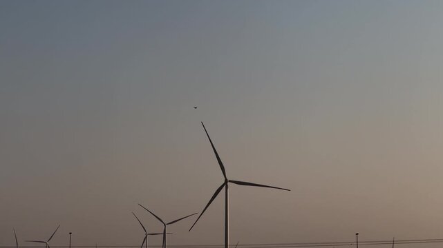 wind turbine in the sky