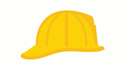 Fototapeta premium A vector illustration of a bright yellow construction safety hard hat helmet isolated on a white background for industrial work site protection