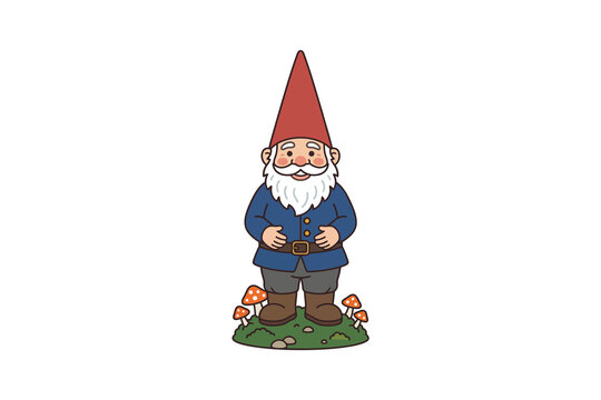 Friendly Garden Gnome Vector Illustration