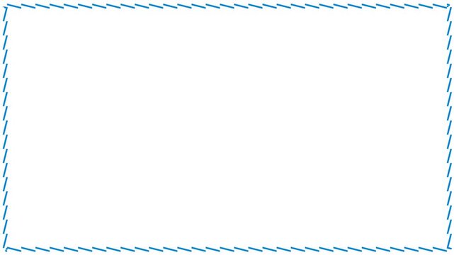 Animated blue dashed rectangle frame border on transparent white background