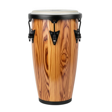 Wooden conga drum isolated on white background