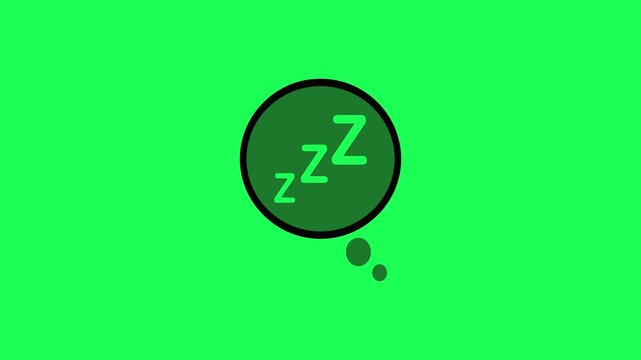 A minimalist flat vector icon representing sleep or snoring with letter z symbols inside a thought bubble