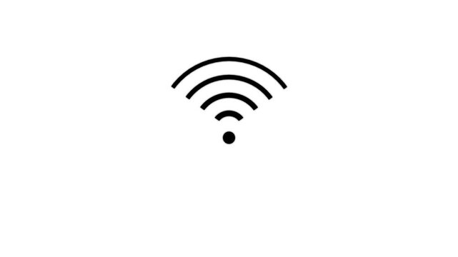 Animated Wi-Fi signal icon connection concept motion graphic internet. Animated  Wi-Fi icon on a white background with a clean modern design.