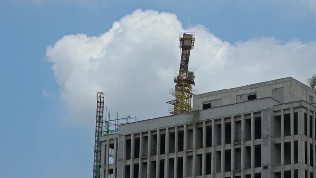 Time-lapse footage of unfinished construction projects at Chinese work sites.