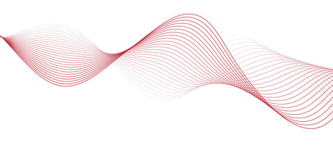 Fototapeta premium Elegant Red Gradient Flowing Wave Line Background with Smooth Abstract Digital Curves