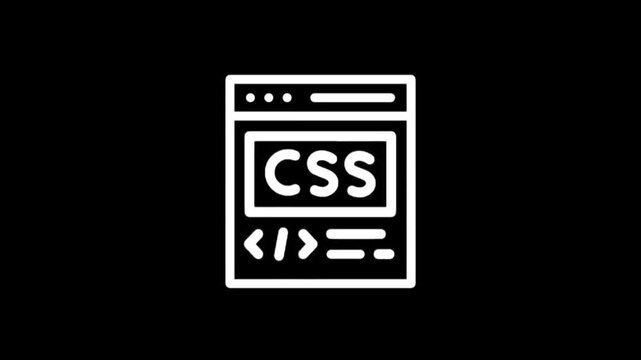 Animated CSS icon representing web design and coding principles