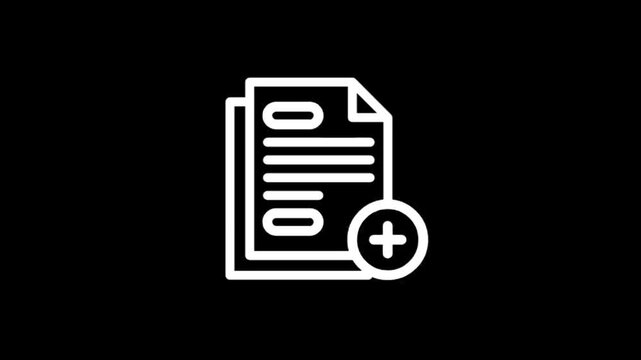 Document icons with plus and cross symbols for adding or removing information