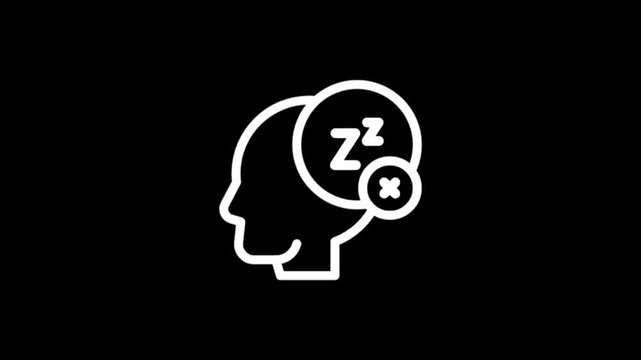 Animated icon representing sleep disorder or insomnia with a crossed-out Z symbol