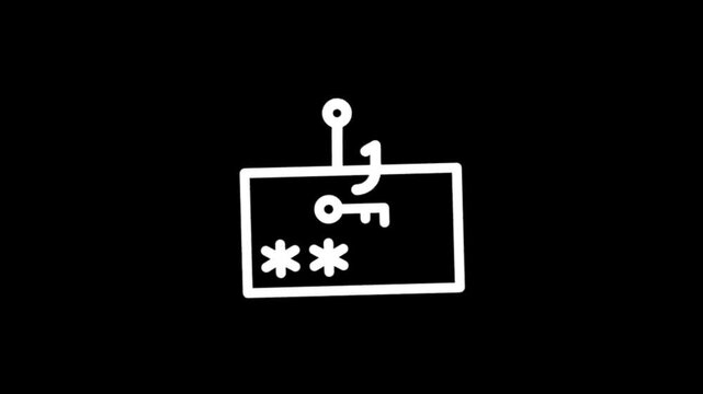 Digital security concept: phishing hook attempts to steal key and password