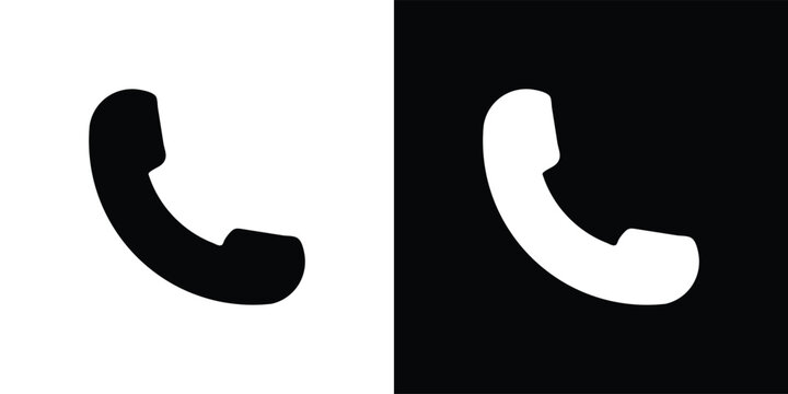 Phone call icon set. solid telephone receiver contact hotline symbols.