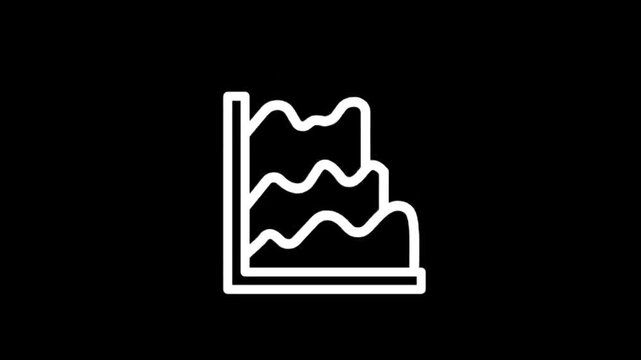 Abstract line graph icons showing upward trends and progress