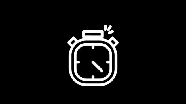 Minimalist stopwatch icons on black background for timekeeping and measurement