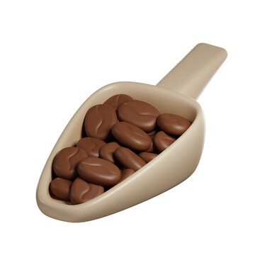 3D Render of a Pile of Roasted Coffee Beans 