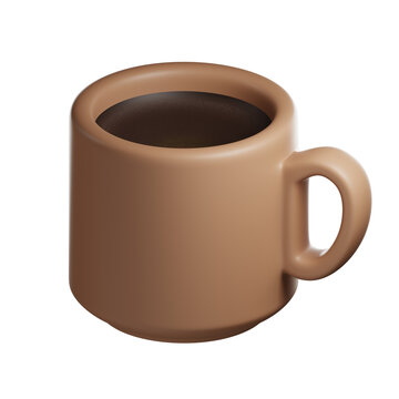 3D Render of Americano Coffee in a Cup 